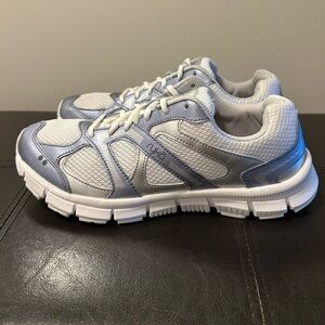 Ryka Women’s Metallic Silver and White Sneakers Size 9.5